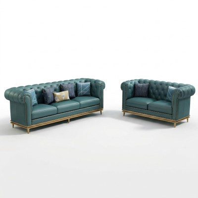 Ensemble de canapé 3+2 places en cuir canapé moderne canapé design nouveau Chesterfield