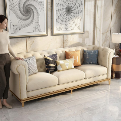 Canapé classique trois places 3 places design Chesterfield style italien
