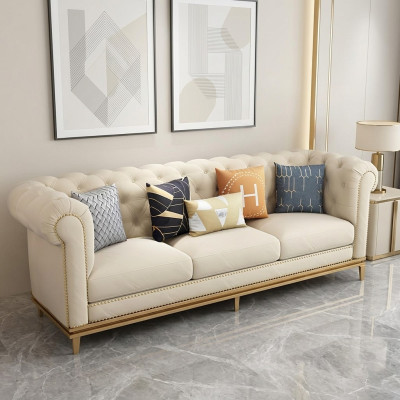 Canapé classique trois places 3 places design Chesterfield style italien