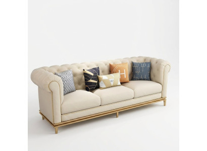 Canapé classique trois places 3 places design Chesterfield style italien