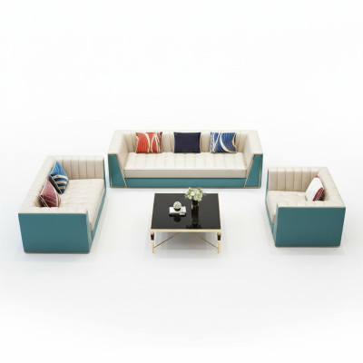 Canapé en cuir canapé canapé rembourrage 321 table basse 2x table d'appoint 6 pièces. neuf