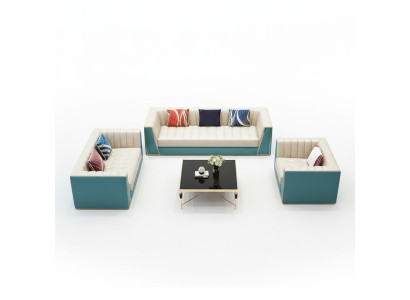 Canapé en cuir canapé canapé rembourrage 321 table basse 2x table d'appoint 6 pièces. neuf