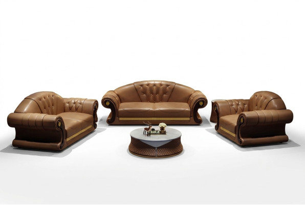 Canapé Chesterfield Canapé Rembourrage Canapé 3 places Décors en cuir Rembourrage neuf