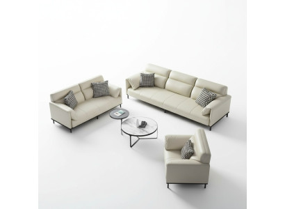 Meubles design italiens Canapé ensemble 3-2-1 Places Canapé Tissu Textile d'ameublement