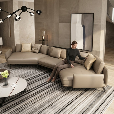 Canapé moderne Canapé d'angle Forme en U Mobilier rembourré Salon Canapé en cuir Canapé d'angle
