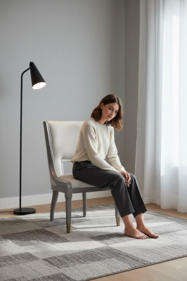 Chaise de design de luxe en bois véritable, meuble de style italien, fauteuil inclinable à siège unique