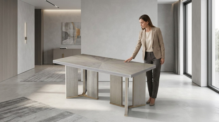 Conception de table de luxe Salle à manger 200x100cm Tables à manger Mobilier en bois Designer