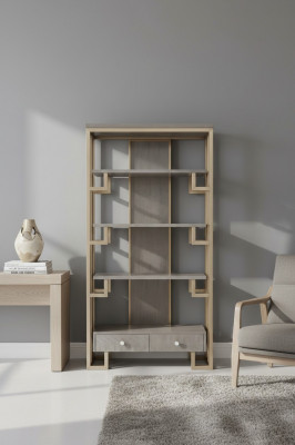 Vitrine en acier inoxydable de luxe Armoire en bois Designer Présentoirs Étagères Armoires