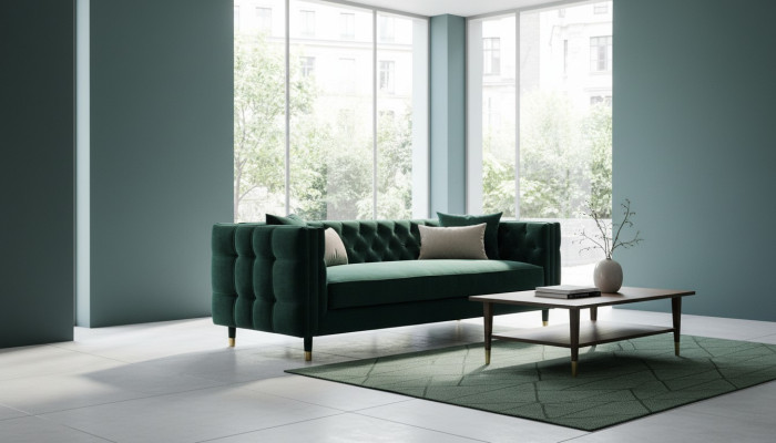 Chesterfield Canapé Salon Canapé en Tissu Canapé Rembourrage Siège Ensemble 3 Places Sofas neuf
