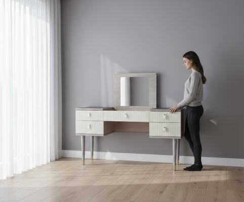Table de toilette de luxe Design Tables Cosmétiques Miroir de coiffure Console