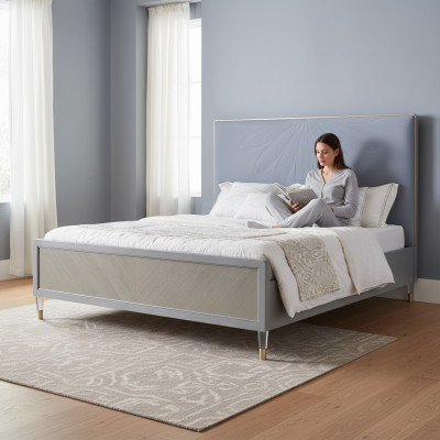 Design de lit Chambre Lit en bois Lits 180x200cm Lits Doubles Hôtel