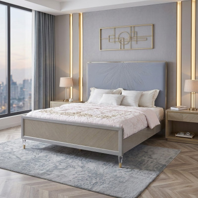 Design de lit Chambre Lit en bois Lits 180x200cm Lits Doubles Hôtel