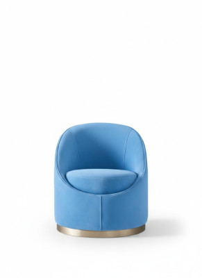 Fauteuil de club rembourré en tissu Design Hotel Lounge Blue Living Room