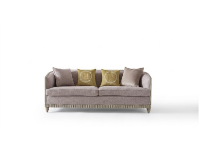 Mobilier de style italien - Canapé trois places en tissu de bois textile