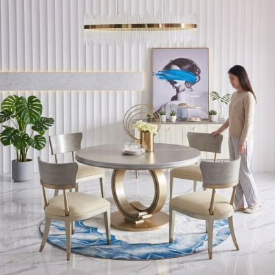 Ensemble de chaises de luxe 4x avec siège rembourré, chaise longue, suite