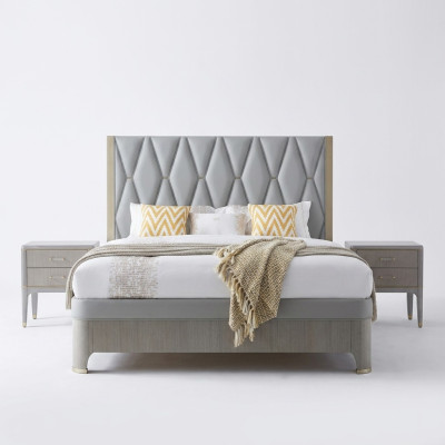 Ensemble de chambre à coucher Lit Table de chevet Design Moderne Lits de luxe Groupe