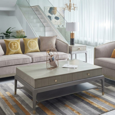 Table basse de luxe Salon Tables en bois Mobilier de haute qualité Table d'appoint