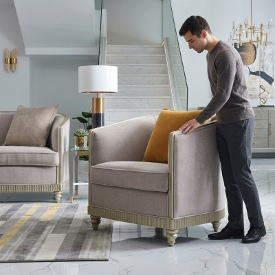 Fauteuil une place Chaise royale Trône Tapisserie Fauteuils de salon Canapé Hôtel