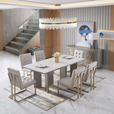Salle à manger Table Designer Meubles de luxe Tables en bois 180x90cm Salon