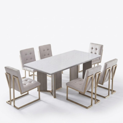 Salle à manger Table Designer Meubles de luxe Tables en bois 180x90cm Salon