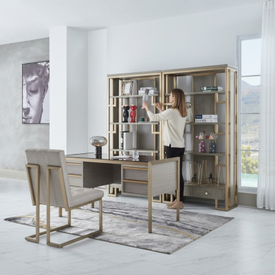 Mobilier de bureau design de haute qualité, mobilier de style table fauteuil vitrine 4 pièces.