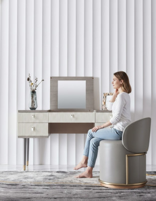 Coiffeuse Miroir Tabouret Déco Ensemble Complet Commode Chambre Nouveau