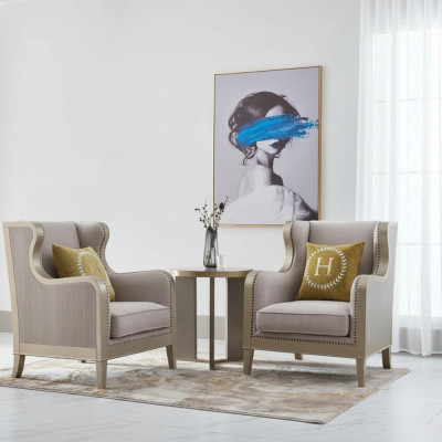 Ensemble de fauteuils Rembourrage Une place Assise 2 fauteuils de club design de salon de luxe Mobilier d'hôtel