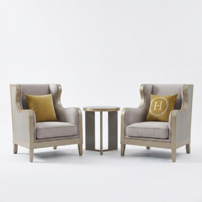 Ensemble de fauteuils Rembourrage Une place Assise 2 fauteuils de club design de salon de luxe Mobilier d'hôtel