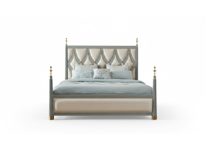 Meubles de luxe Chambre d'hôtel Lits Royaux Lit en bois Lit en or 180x200cm