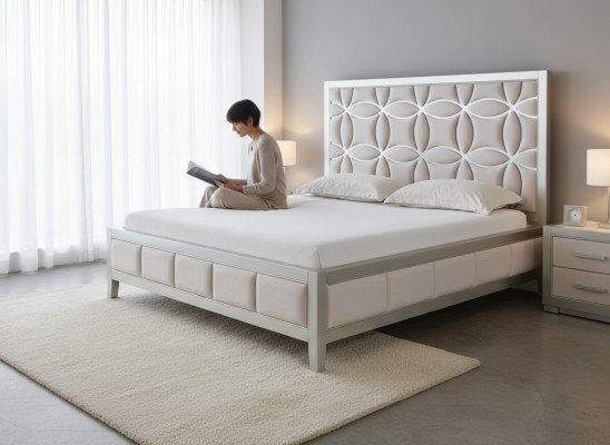 Lits doubles Lit royal Décoration de chambre Lit moderne en bois 180x200cm