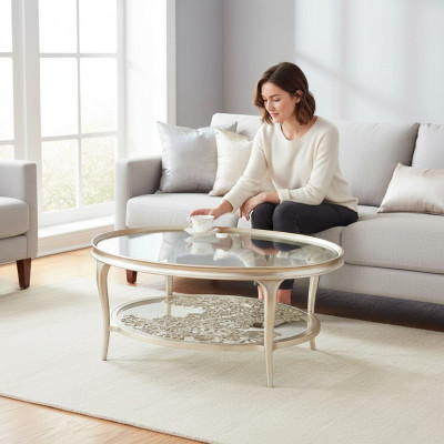 Table basse au design rond, table designer moderne pour salon, nouvelle table d'appoint.