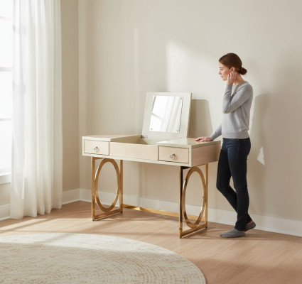 Coiffeuse, Consoles de designer, Table de cosmétiques, Décoration, Miroir, Coiffeuse