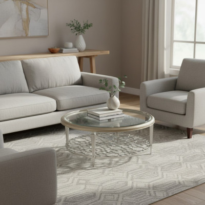 Table basse Table d'appoint Table en verre Salon Table design Mobilier Rond