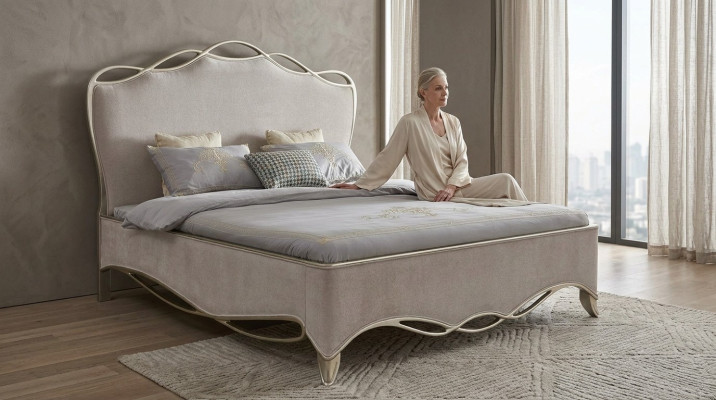 Conception de textile de lit de luxe, lits rembourrés chambre double 180x200