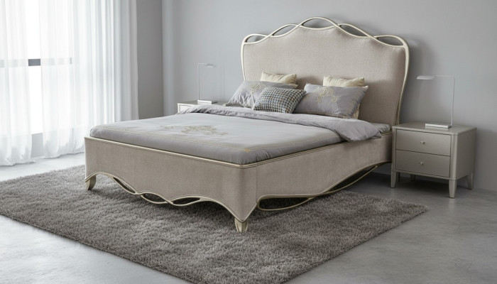 Conception de textile de lit de luxe, lits rembourrés chambre double 180x200