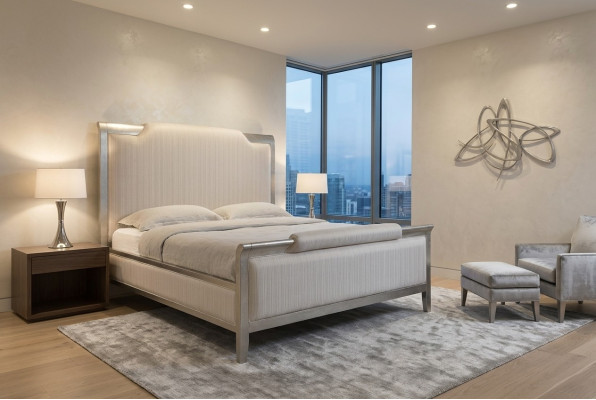 Chambre Lits d'hôtel Lit double Design Bois Lits textile 180x200cm