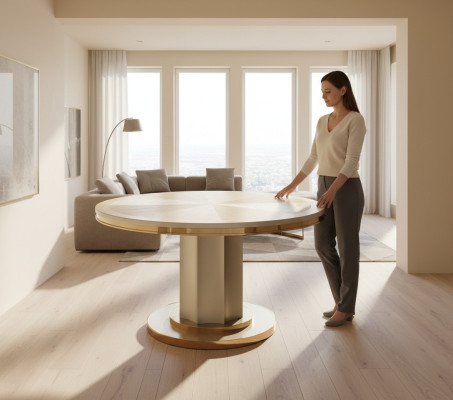 Table ronde en acier inoxydable Table à manger Table de conférence Table de cuisine Tables