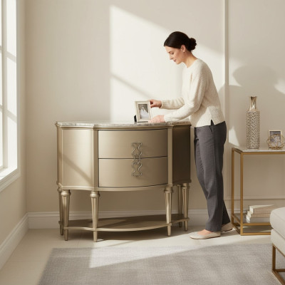 Commode élégante Commode ronde Commode en marbre Mobilier de designer de luxe