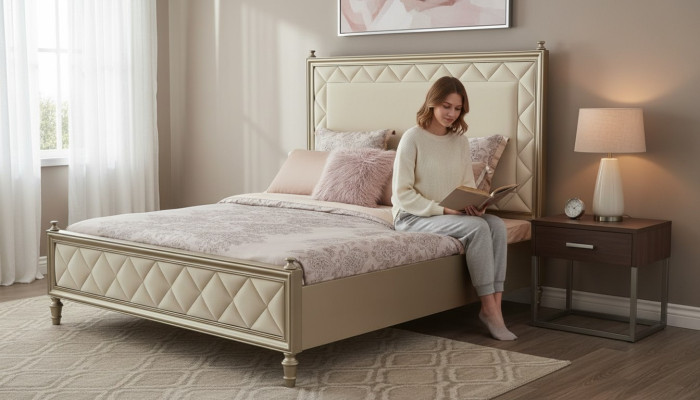 Chambre Lit classique Lits d'hôtel Lit double Design Bois de luxe