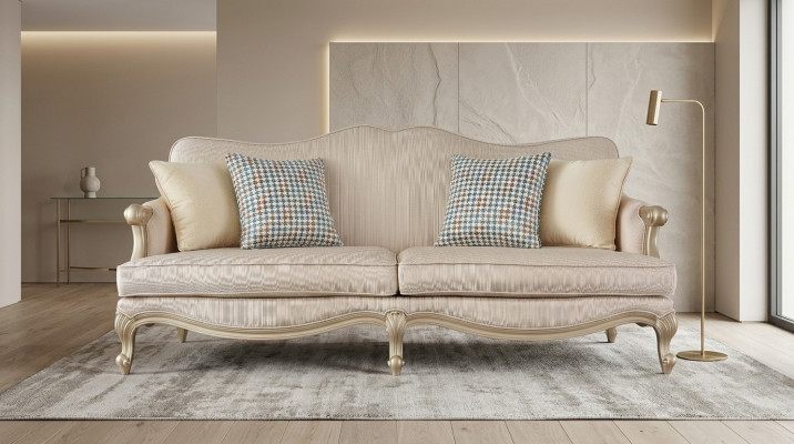 Ensemble de canapé Luxe Ensemble 3+1+1 Fauteuil Mobilier Italien Canapé 3 places Suite