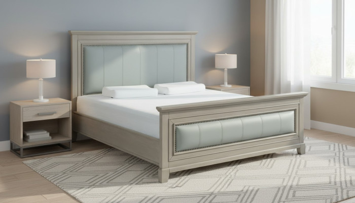 Conception de lit, lits jumeaux de luxe pour hôtel, chambre de sommeil de mariage 180x200cm.