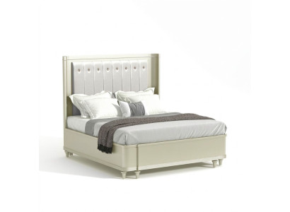 Conception rembourrée Lit de luxe 180 x 200cm Lits en tissu en cuir Chambre moderne