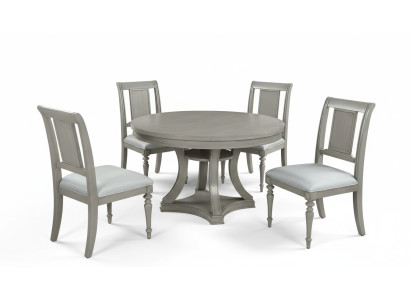 Ensemble de fauteuils de table ronde à manger 4x Ensemble de salle à manger Table à manger Suite de luxe en bois
