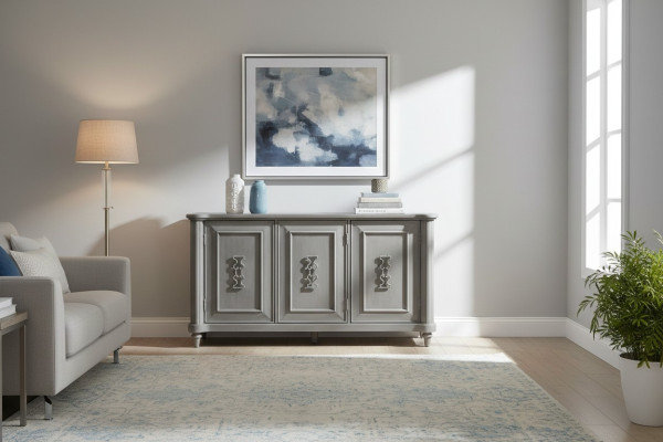 Commode Buffet Console Armoire en bois Portemanteau Buffet Mobilier de design Gris neuf