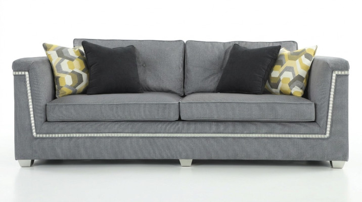 Ensemble de canapé 3+1 Gris Salon Tissu Meubles rembourrés Canapé moderne