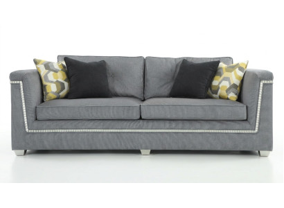 Ensemble de canapé 3+1 Gris Salon Tissu Meubles rembourrés Canapé moderne