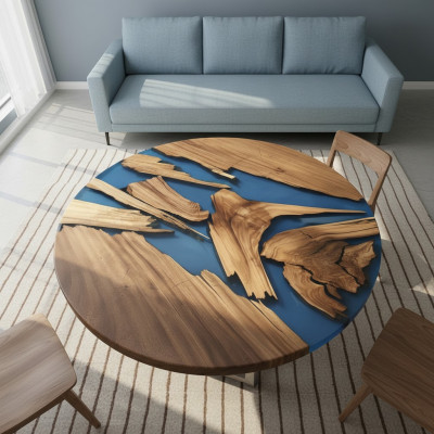 Tables rondes Table à manger Table de design Moderne Rivière de mer Meubles 90 cm