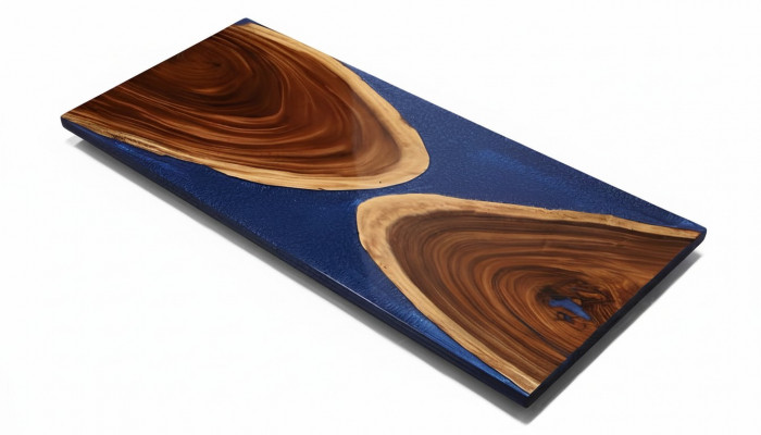 Table à manger 1m² résine époxy Bois massif Mobilier table époxy en cascade
