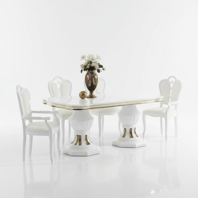 Table de salle à manger de designer de style classique Salon Italien Tables Mobilier