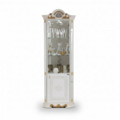 Vitrine d'angle blanche Vitrine en verre Vitrines Armoires Étagère de meubles italiens